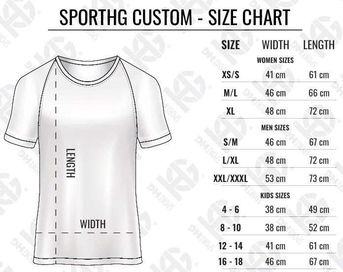 Tabel mărimi tricou Peniel Trail Run